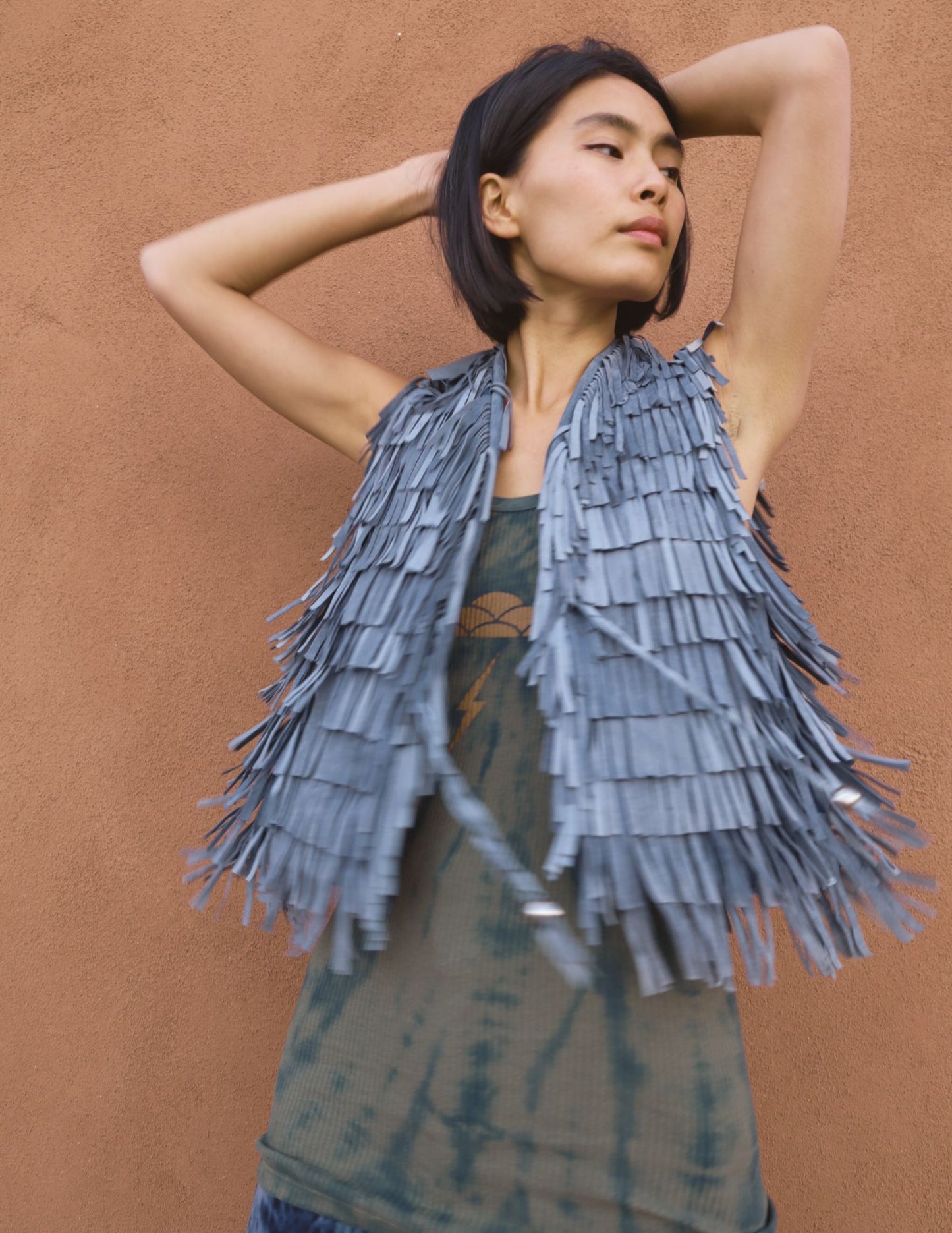 Vintage 80s Fringed Suede Vest