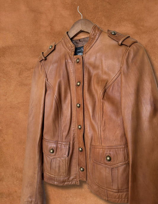 Vintage 80s Italian Leather Jacket 38 x 23