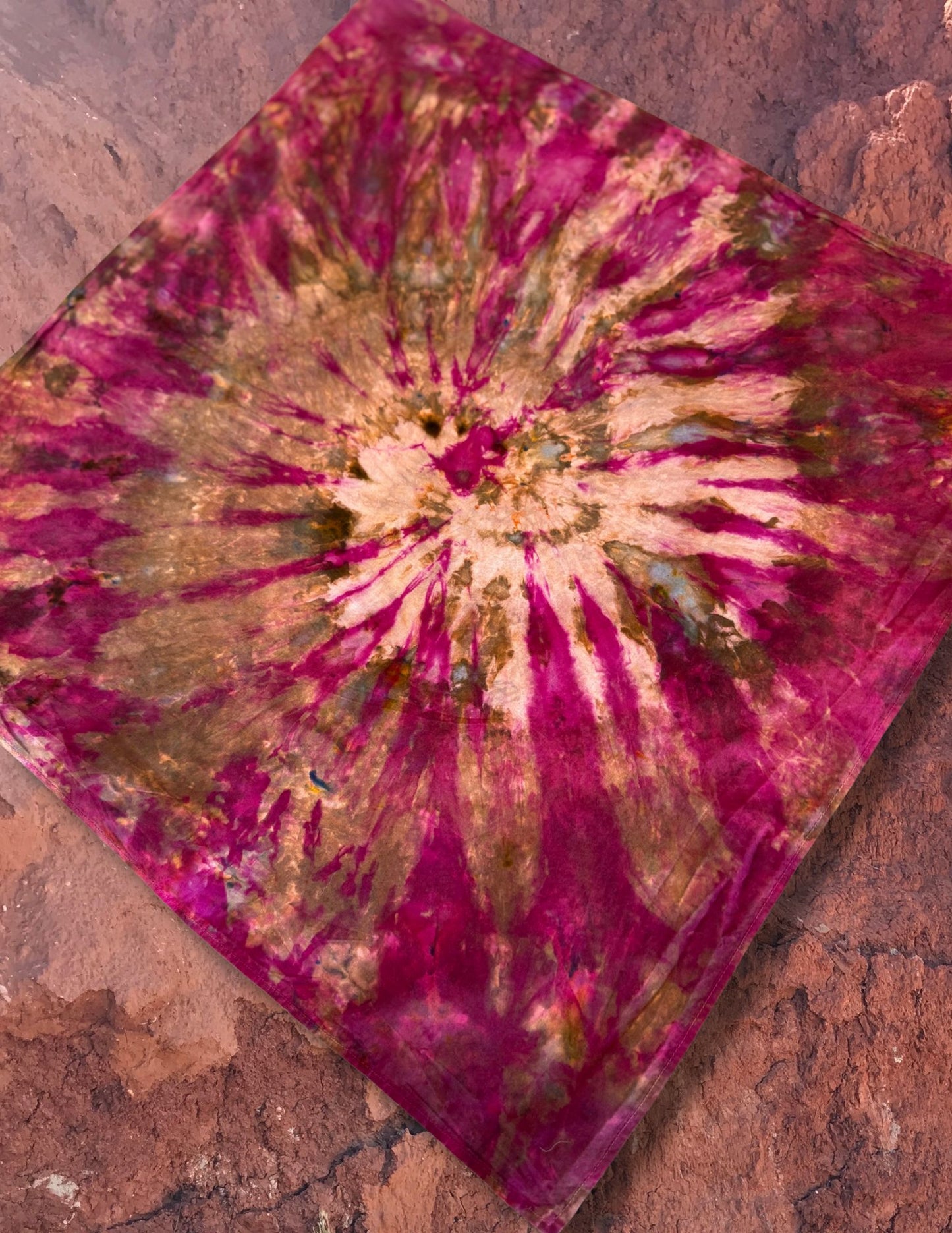 Limited Edition Hand Dyed Organic Cotton Bandana -Sugarplum