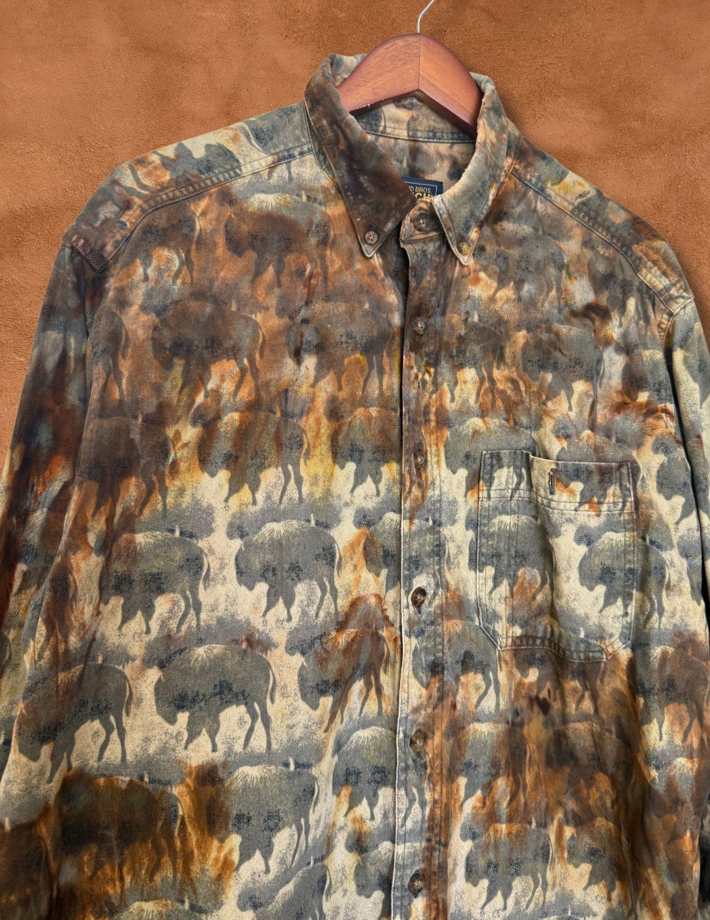 Upcycled Vintage 80s Rodeo Shirt — Buffalo Print