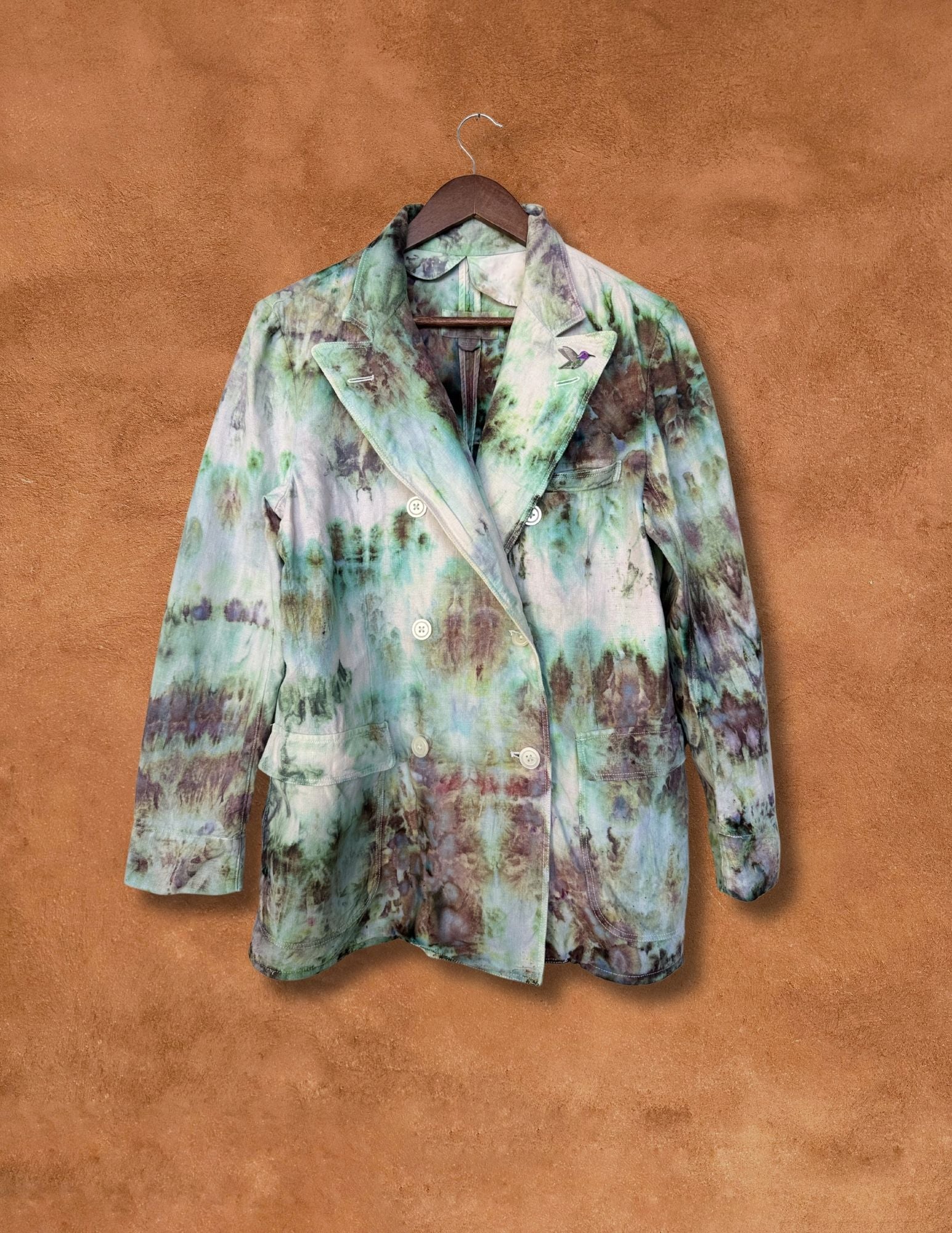 Upcycled Vintage Linen Menswear Blazer 42 x 29