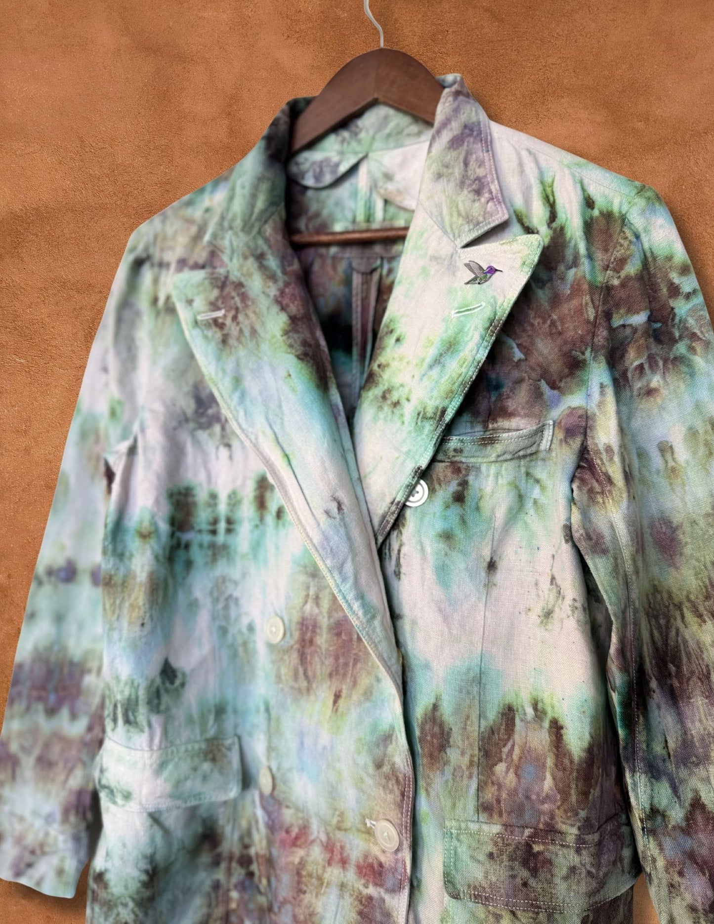 Upcycled Vintage Linen Menswear Blazer 42 x 29