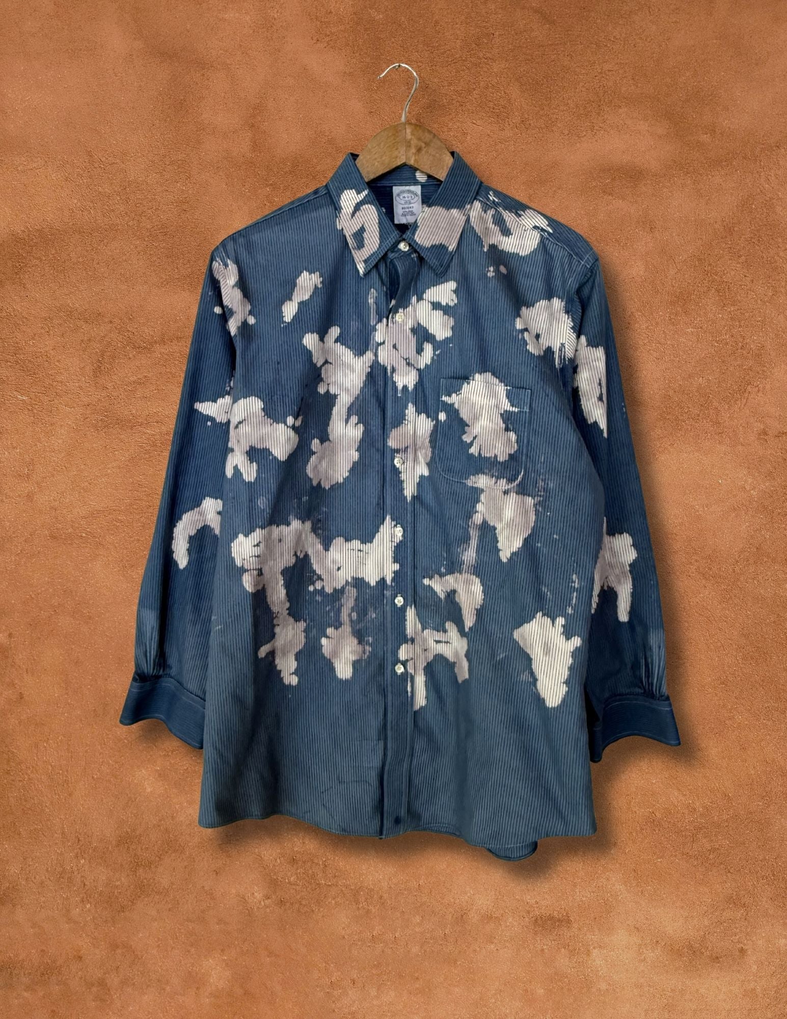 Upcycled Vintage Menswear Shirt 44 x 33 Cloud 10