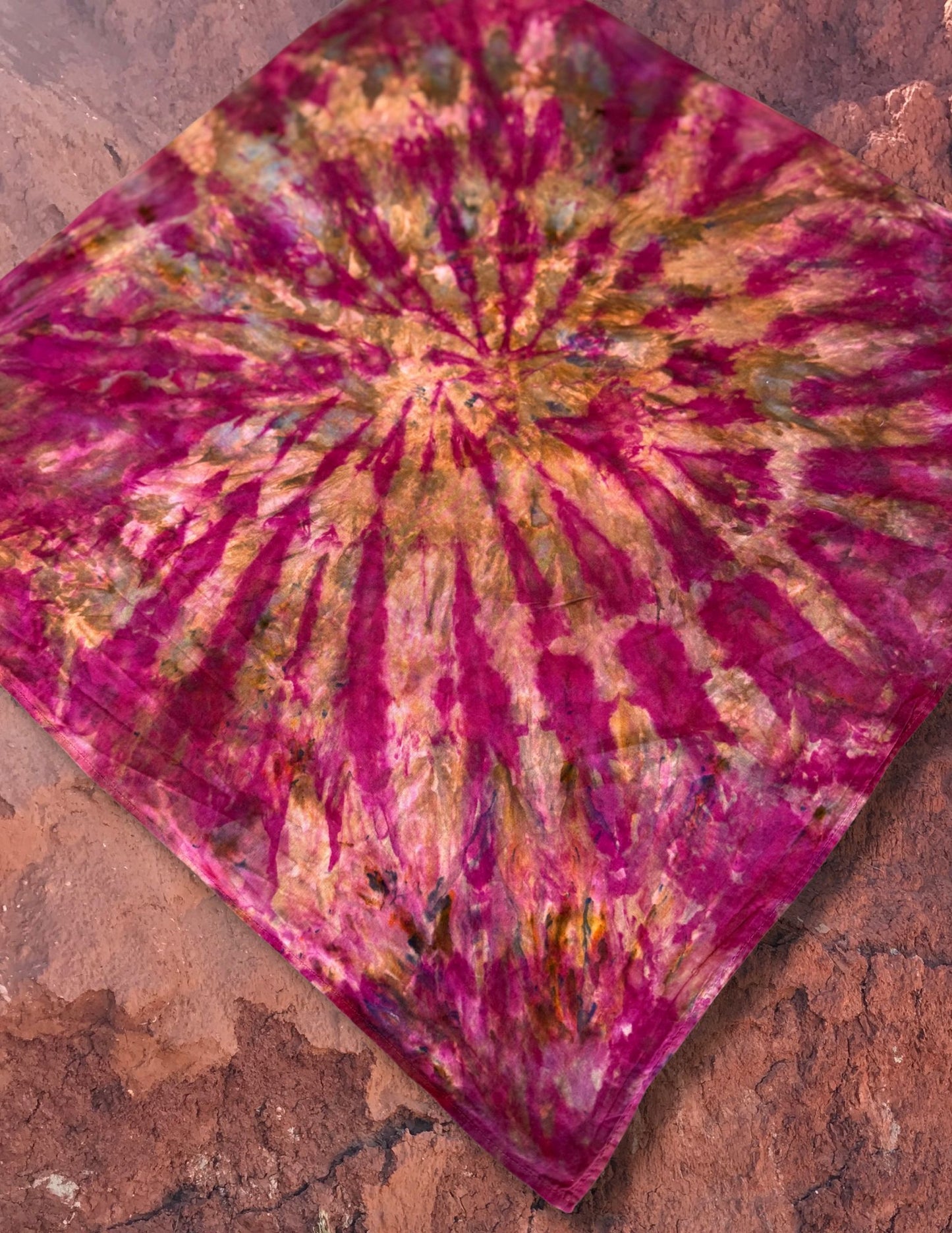 Limited Edition Hand Dyed Organic Cotton Bandana -Sugarplum