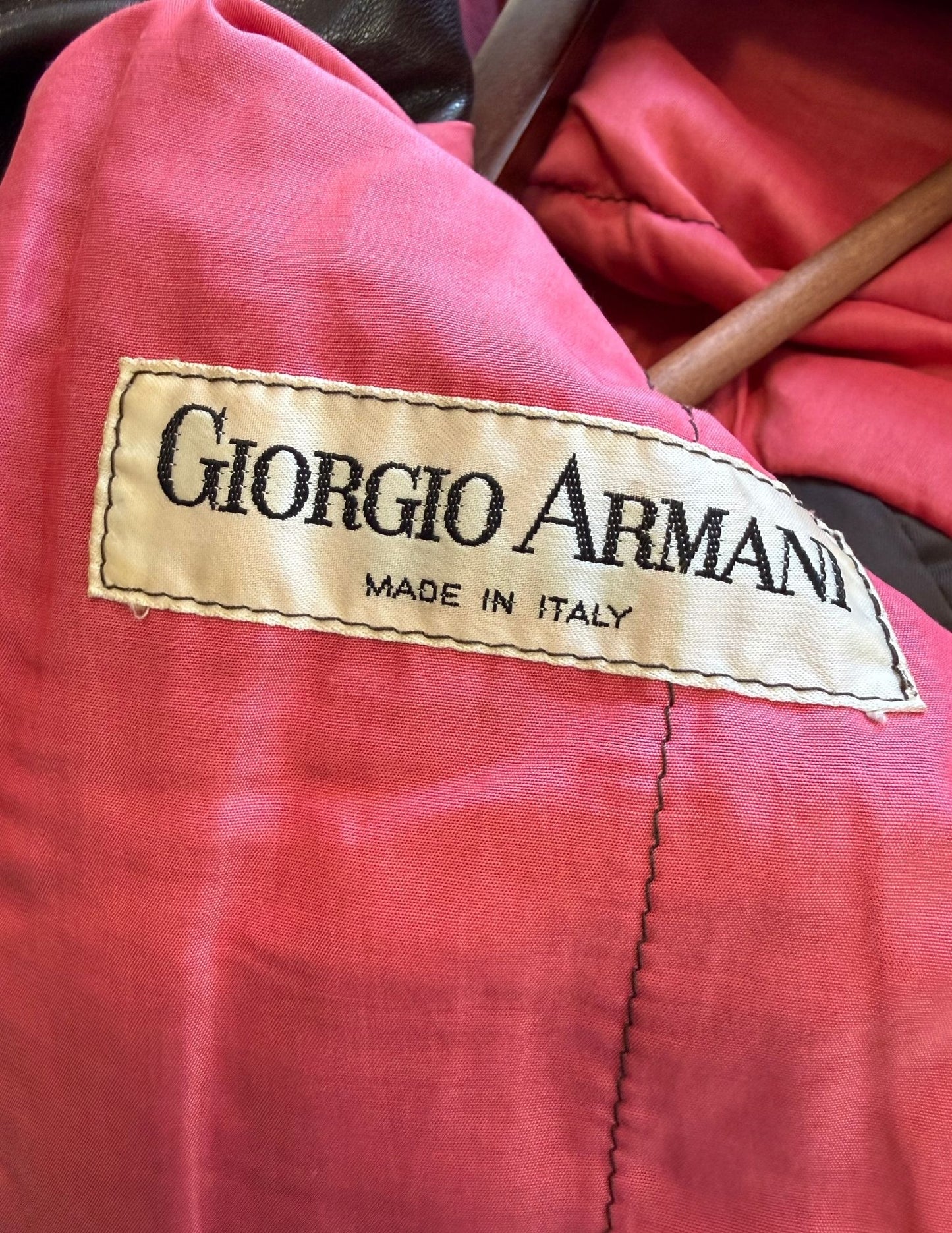 Vintage Armani 80s Leather Jacket
