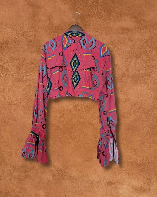 Upcycled Vintage Cropped Western Shirt