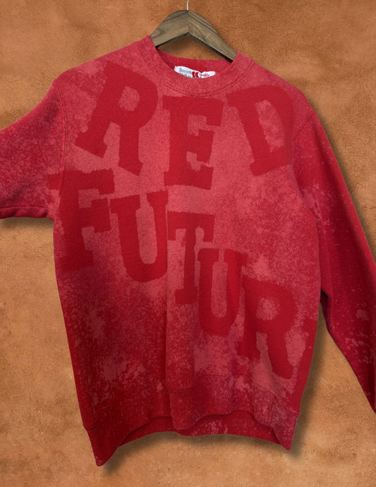 Upcycled Vintage Tee- 42 x 26 Red Future
