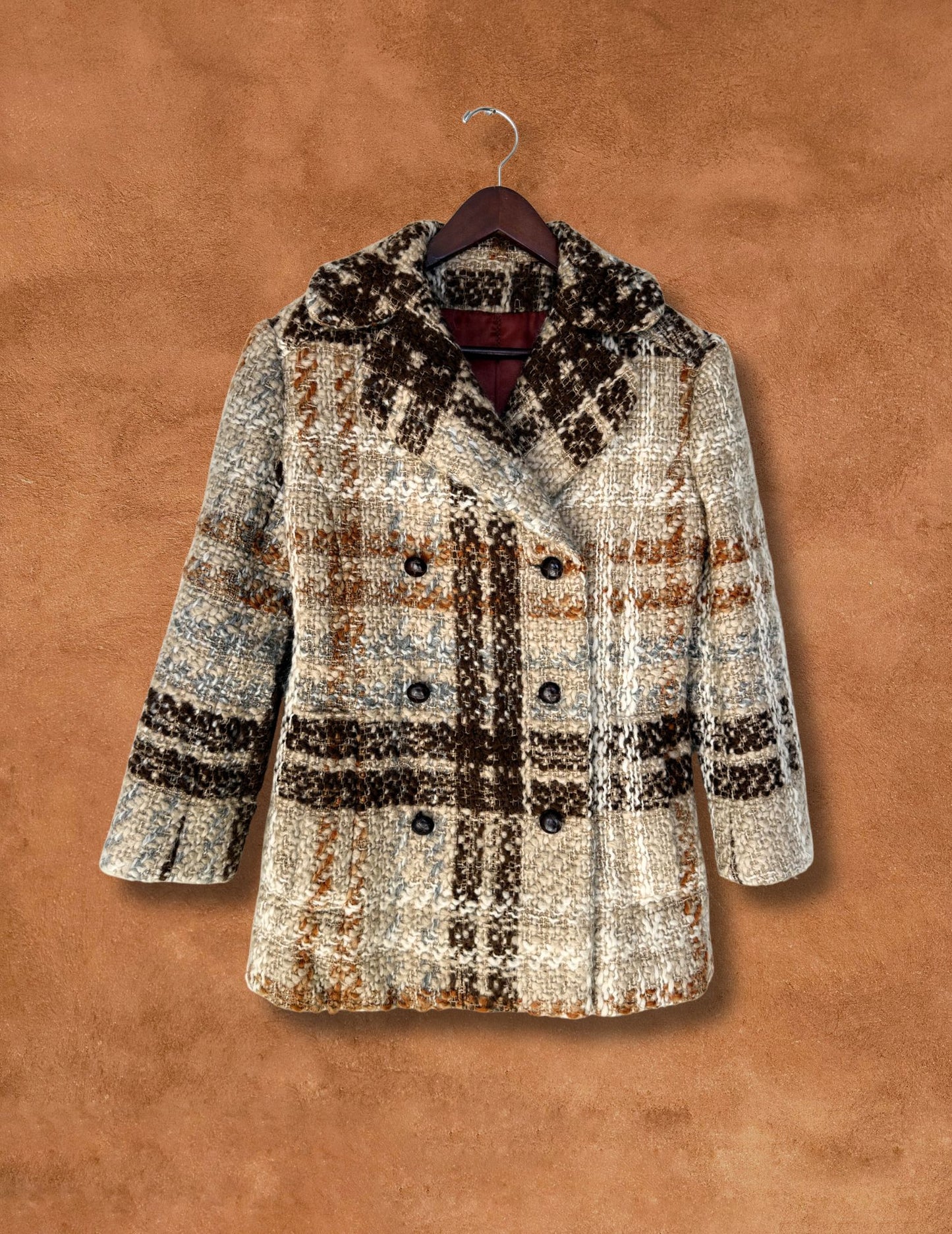 Vintage Mohair Blend 70s Plaid Suit