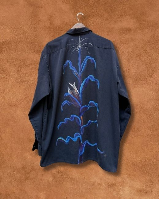 Handpainted Vintage Workwear Shirtjacket 2XLT by Alexandra Barton