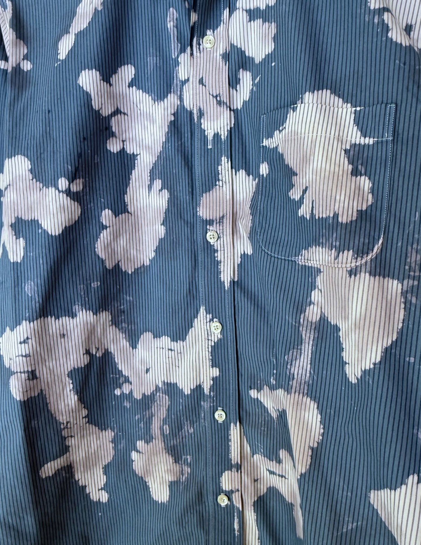 Upcycled Vintage Menswear Shirt 44 x 33 Cloud 10