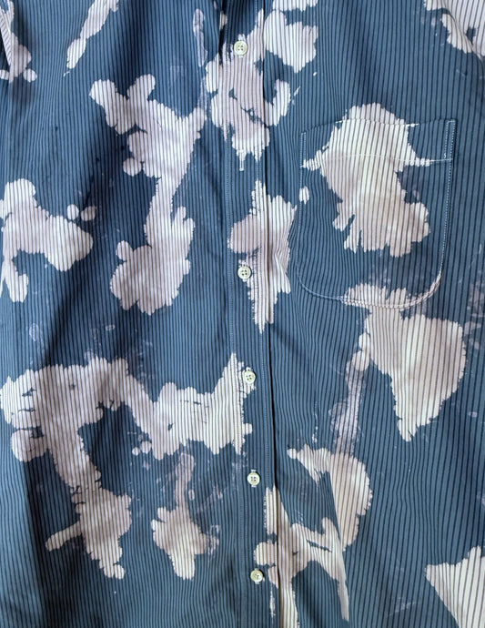 Upcycled Vintage Menswear Shirt 44 x 33 Cloud 10