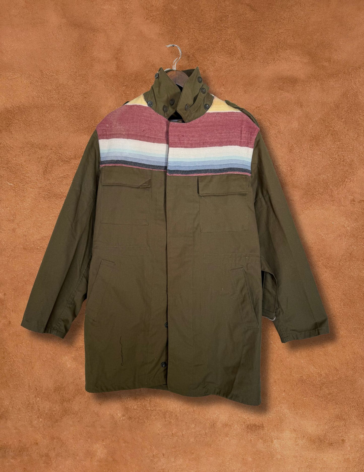 Upcycled Military Field Jacket — Midcentury Blanket Edition I