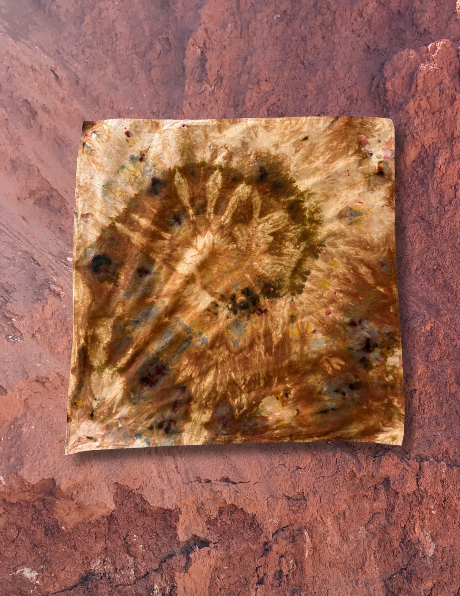 Limited Edition Hand Dyed Organic Cotton Bandana -Gold Ore