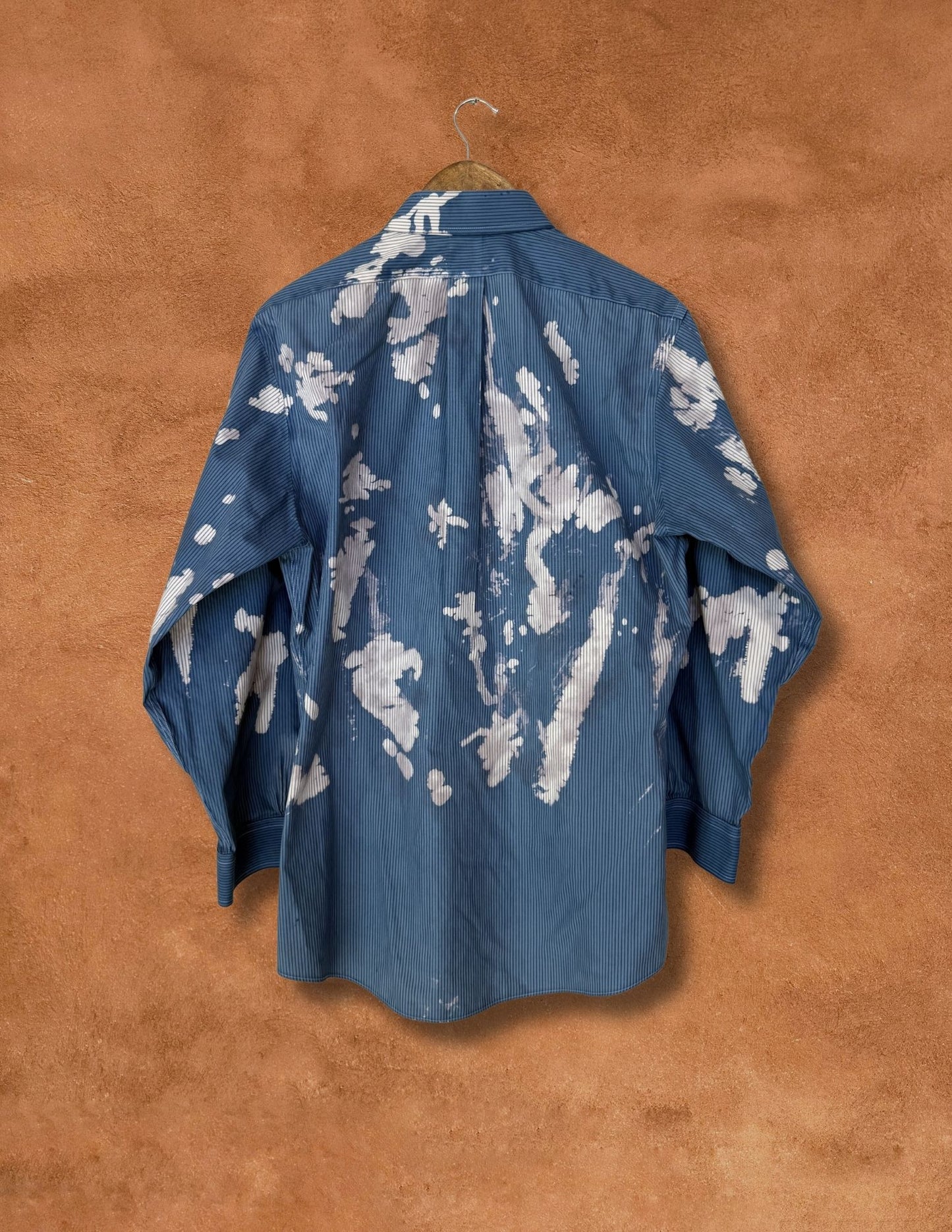 Upcycled Vintage Menswear Shirt 44 x 33 Cloud 10