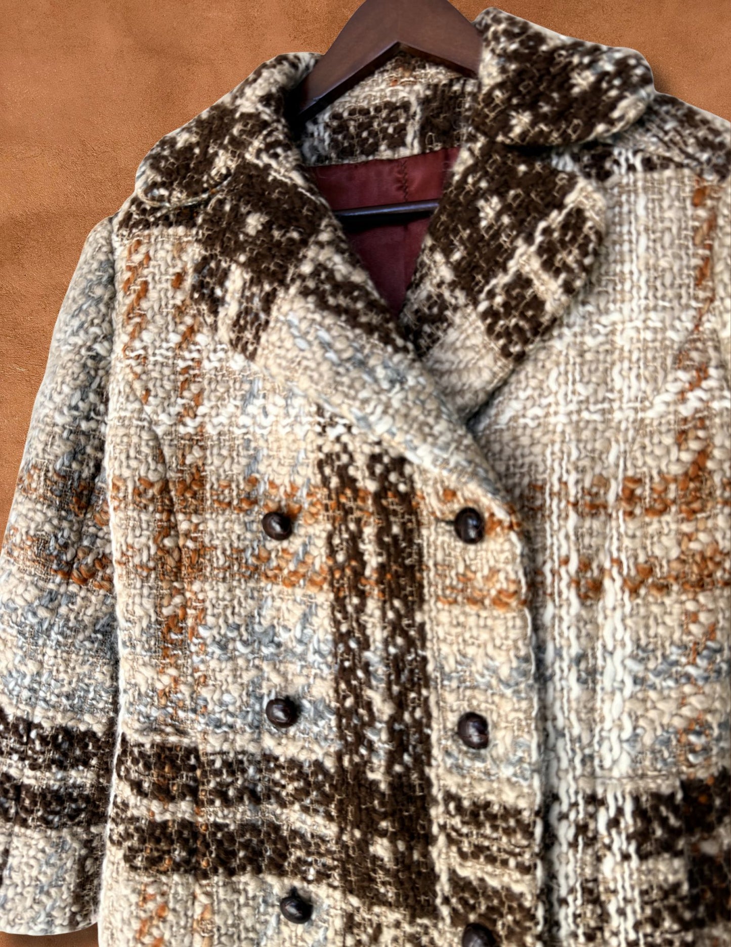 Vintage Mohair Blend 70s Plaid Suit