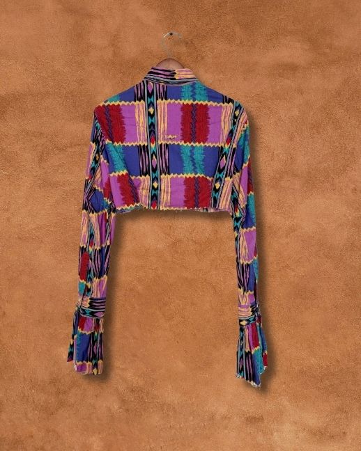 Upcycled Vintage Cropped Western Shirt