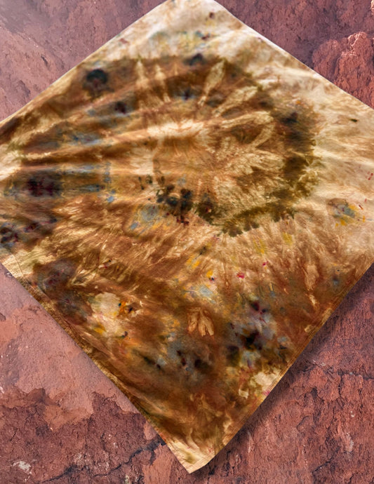 Limited Edition Hand Dyed Organic Cotton Bandana -Gold Ore