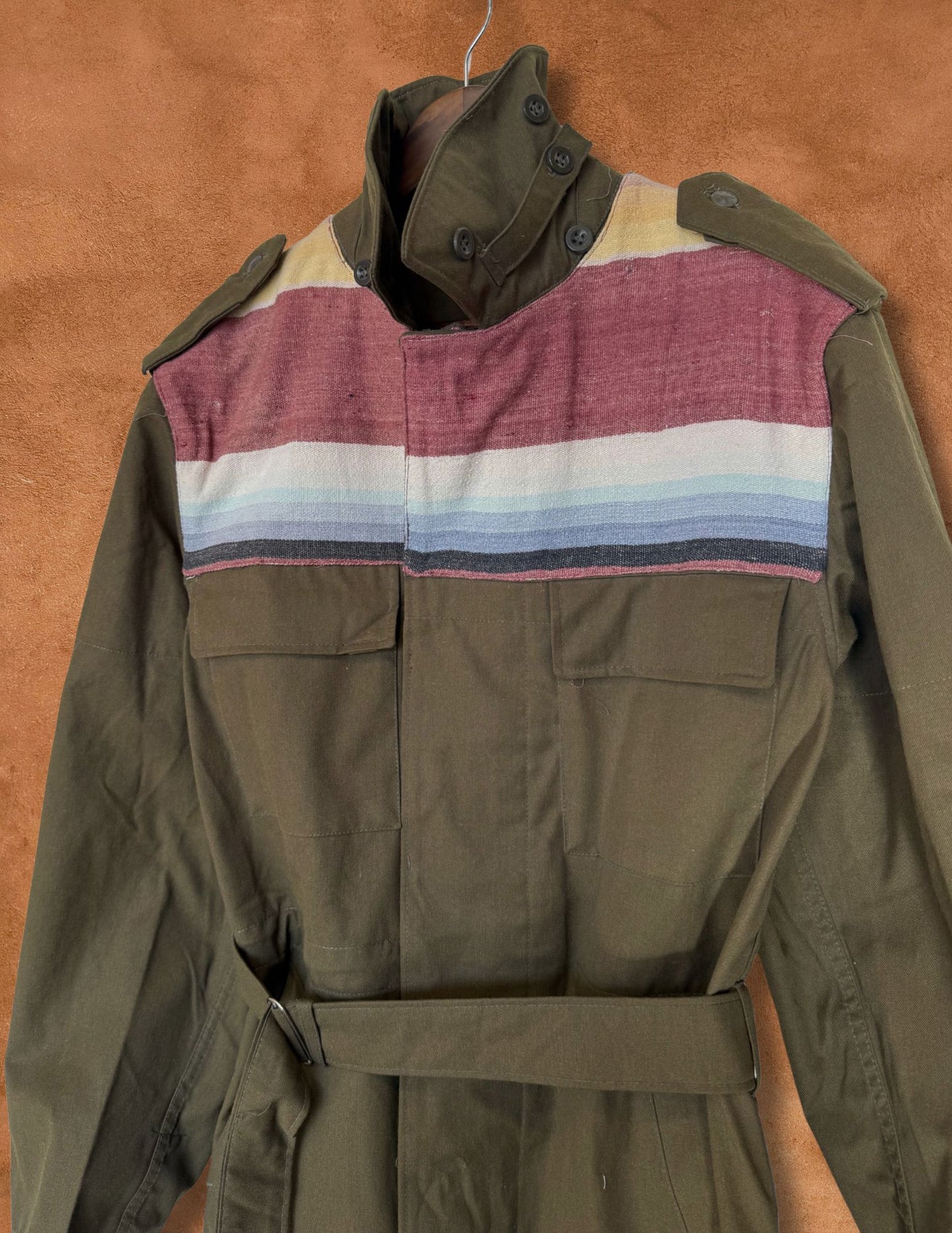 Upcycled Military Field Jacket — Midcentury Blanket Edition I