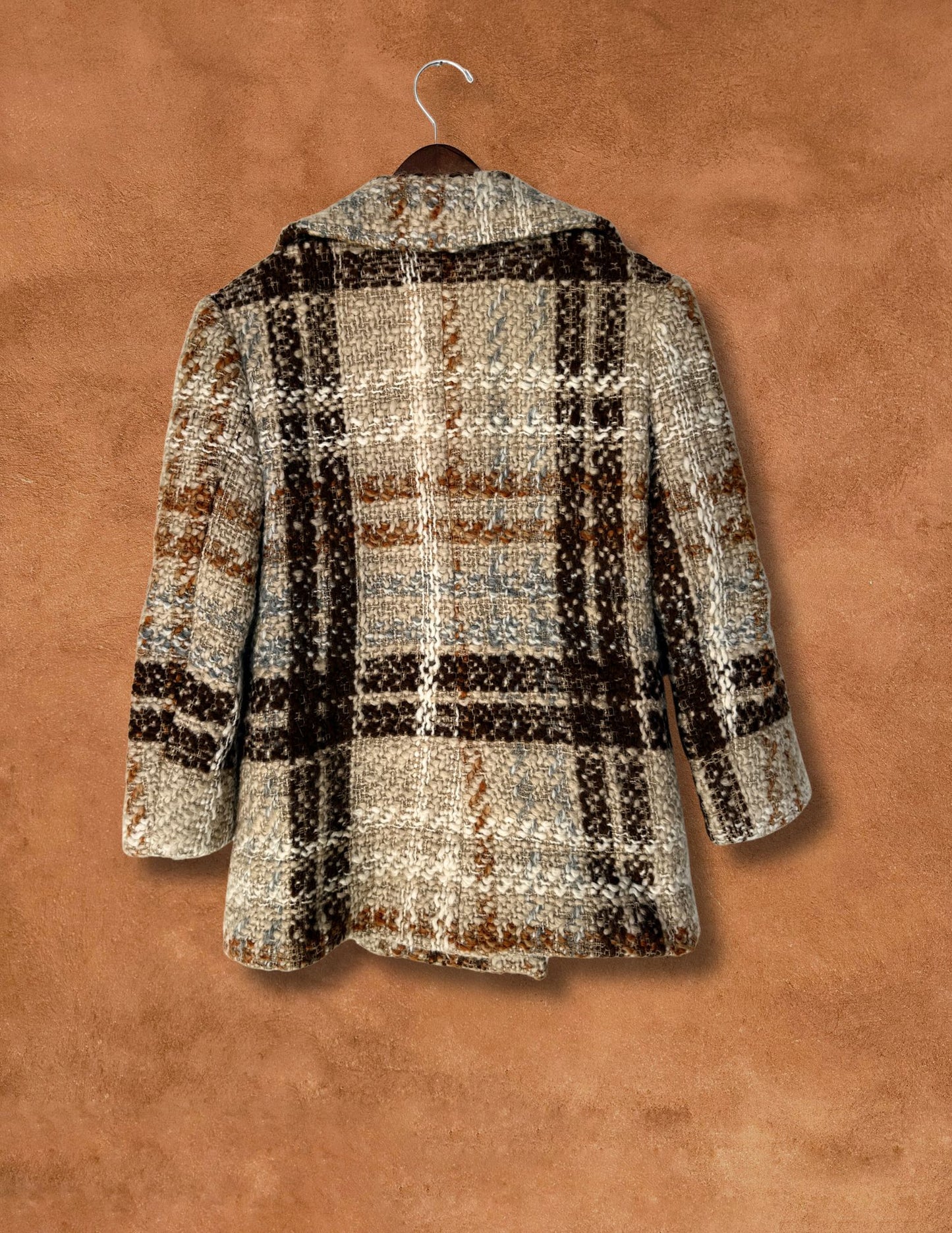 Vintage Mohair Blend 70s Plaid Suit