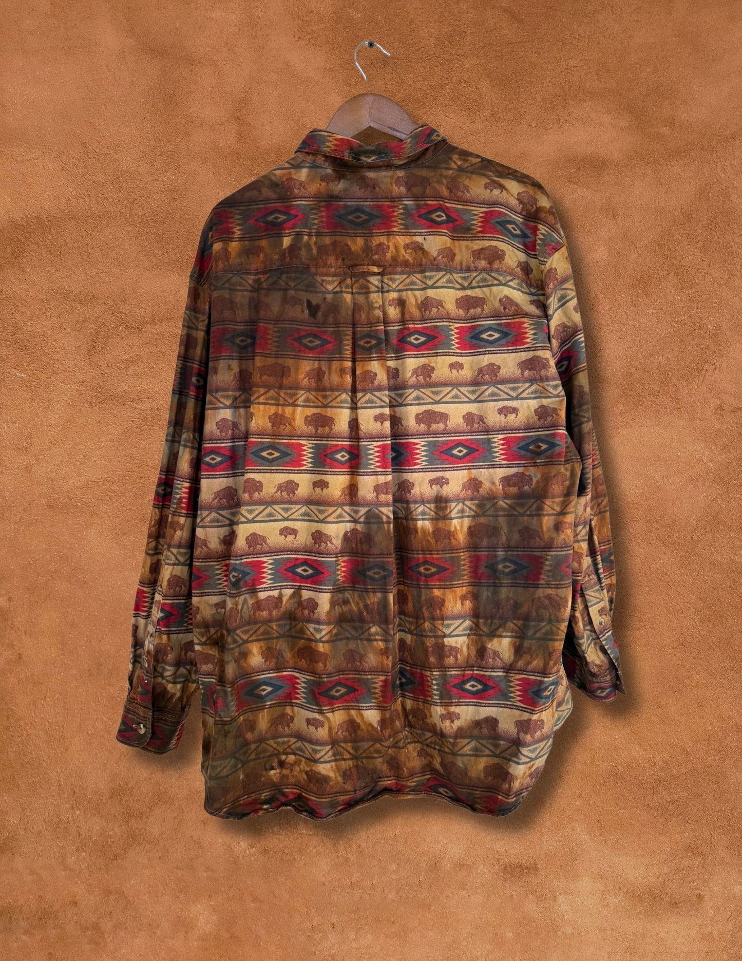 Upcycled Vintage 80s Rodeo Shirt — Buffalo Print