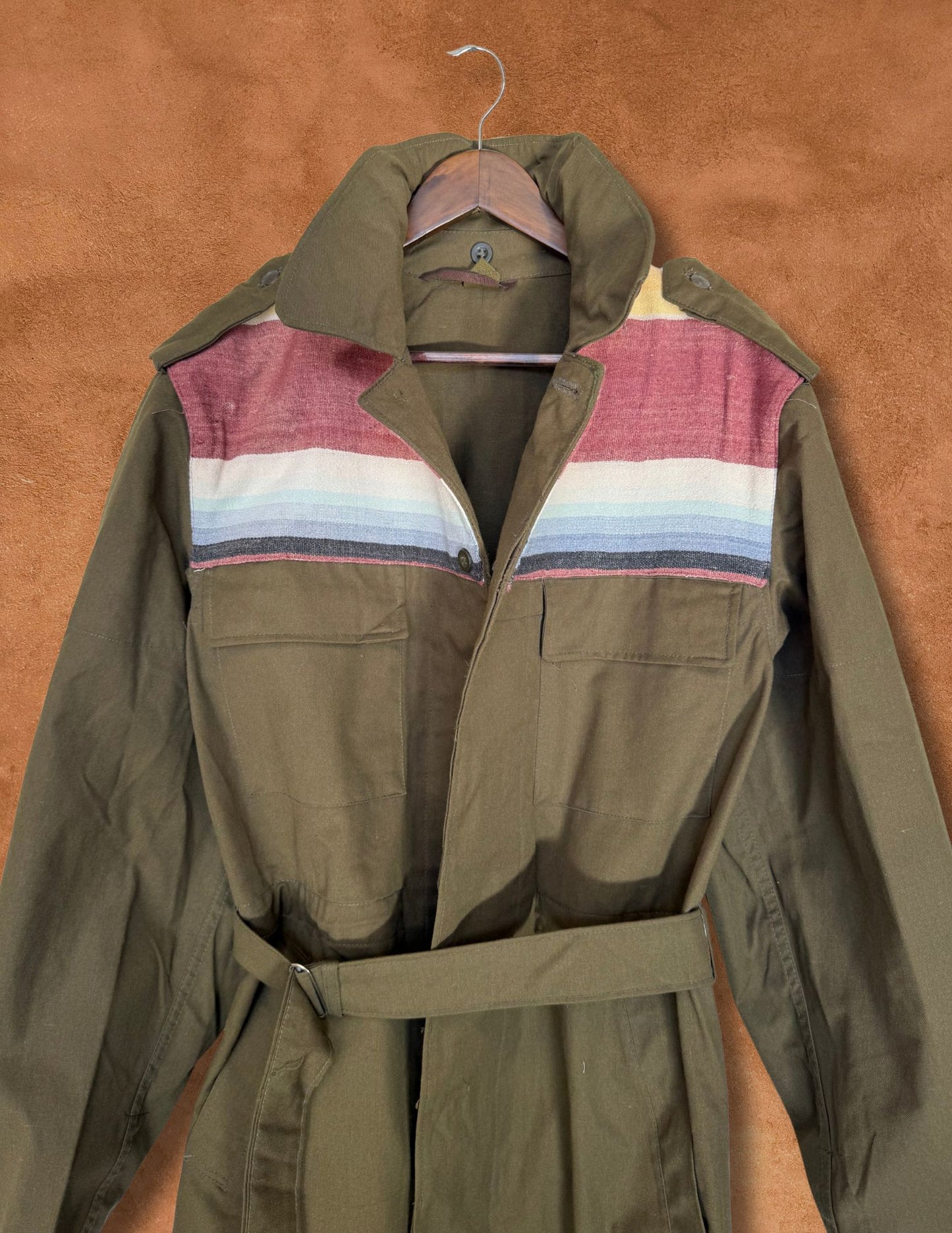 Upcycled Military Field Jacket — Midcentury Blanket Edition I