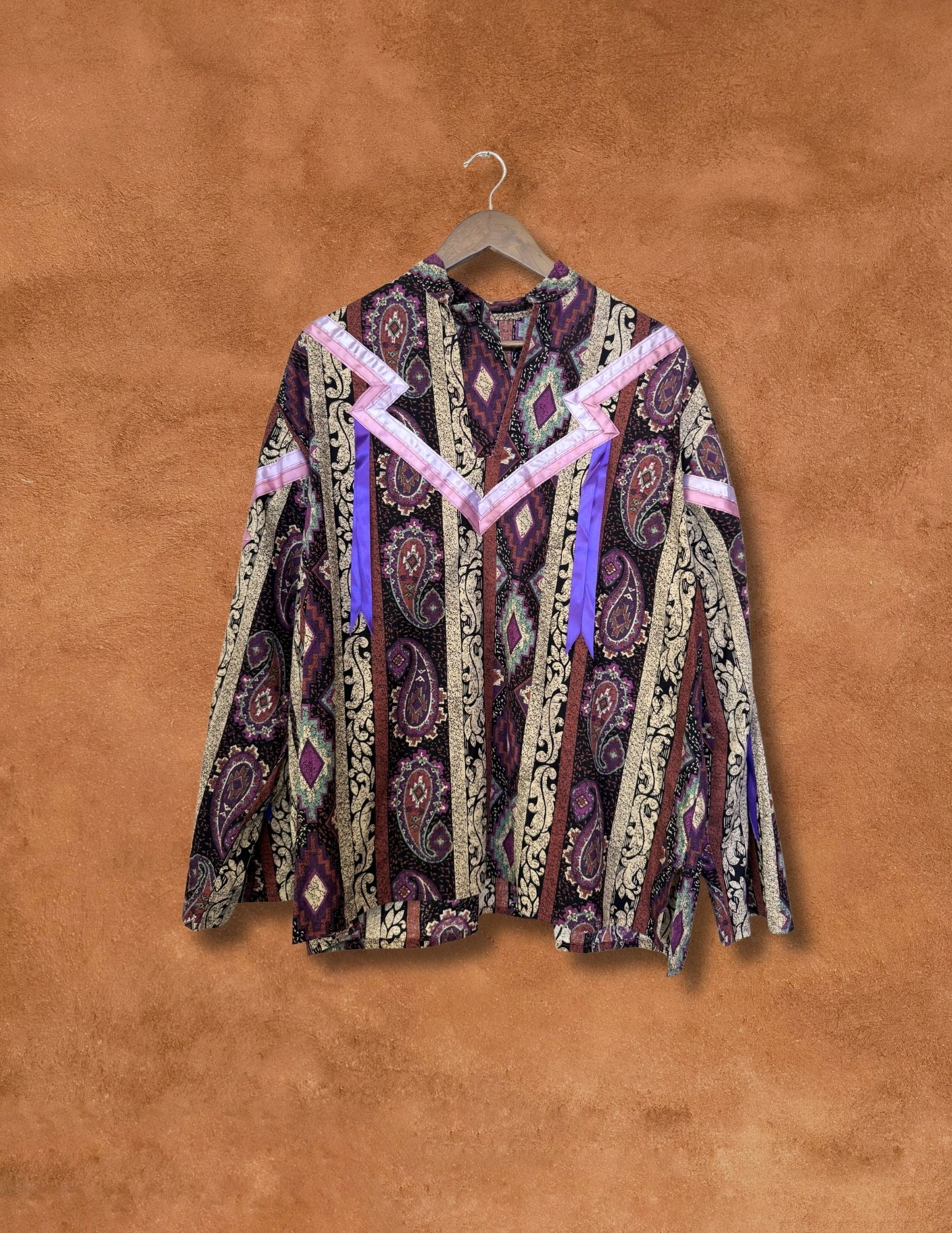 Vintage 80s Handmade Southwest Shirt 54 X 28