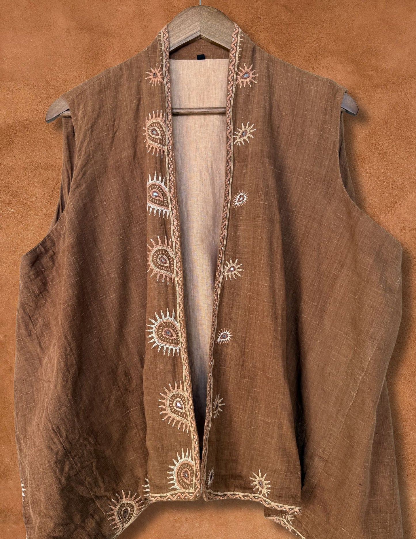 Vintage 70s Hemp Vest 50 x 24