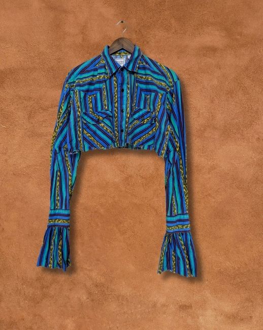 Upcycled Vintage Cropped Western Shirt