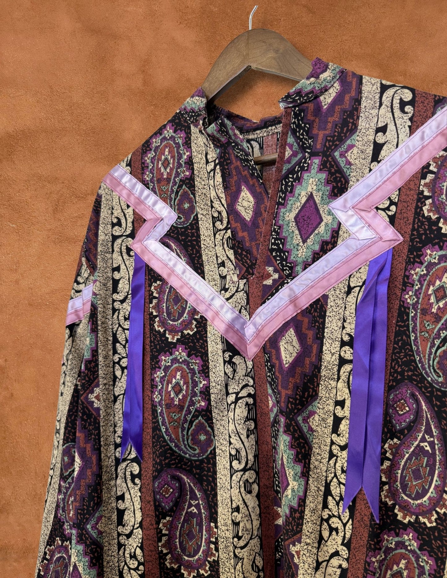 Vintage 80s Handmade Southwest Shirt 54 X 28
