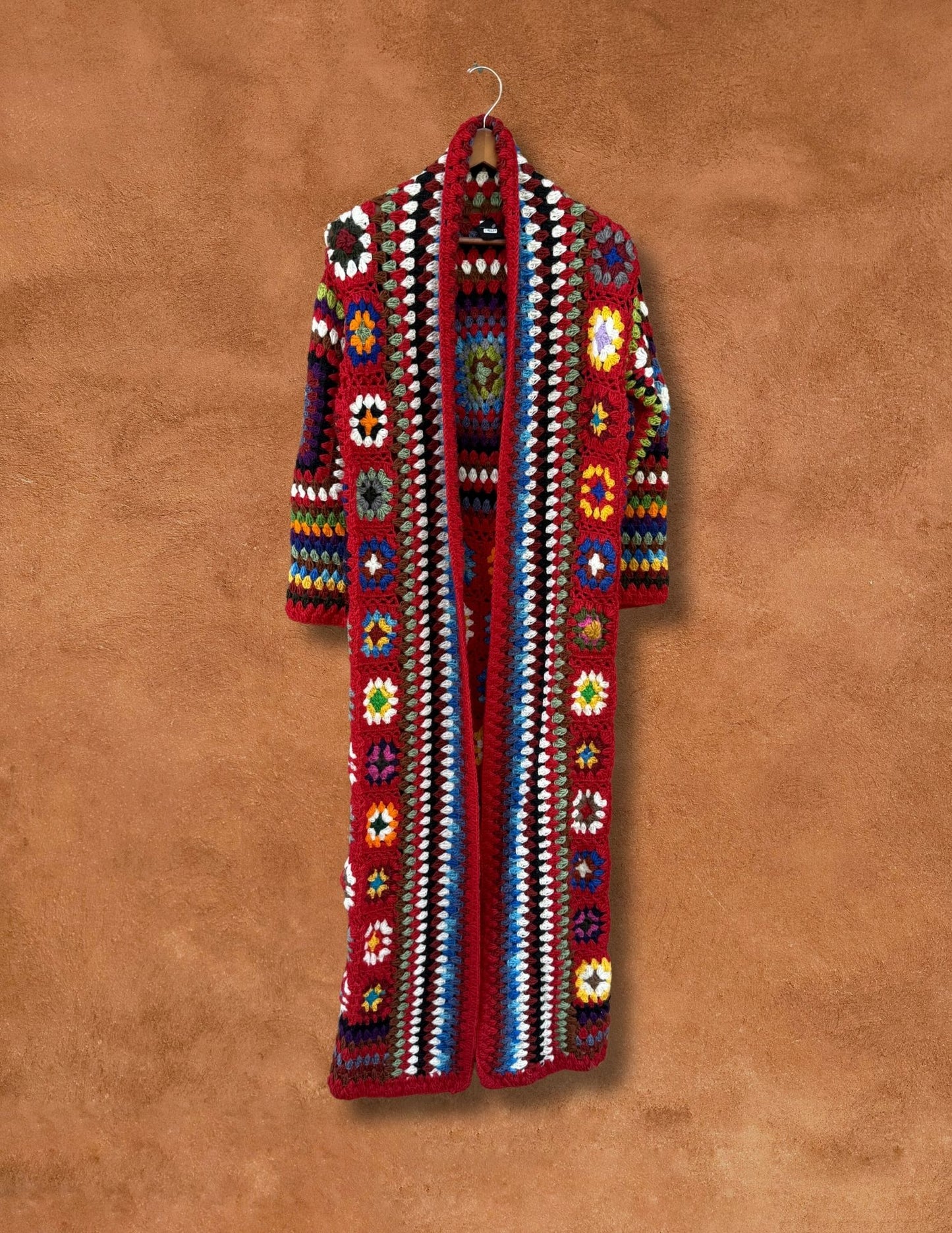 Vintage Hand Crochet Maxi Jacket