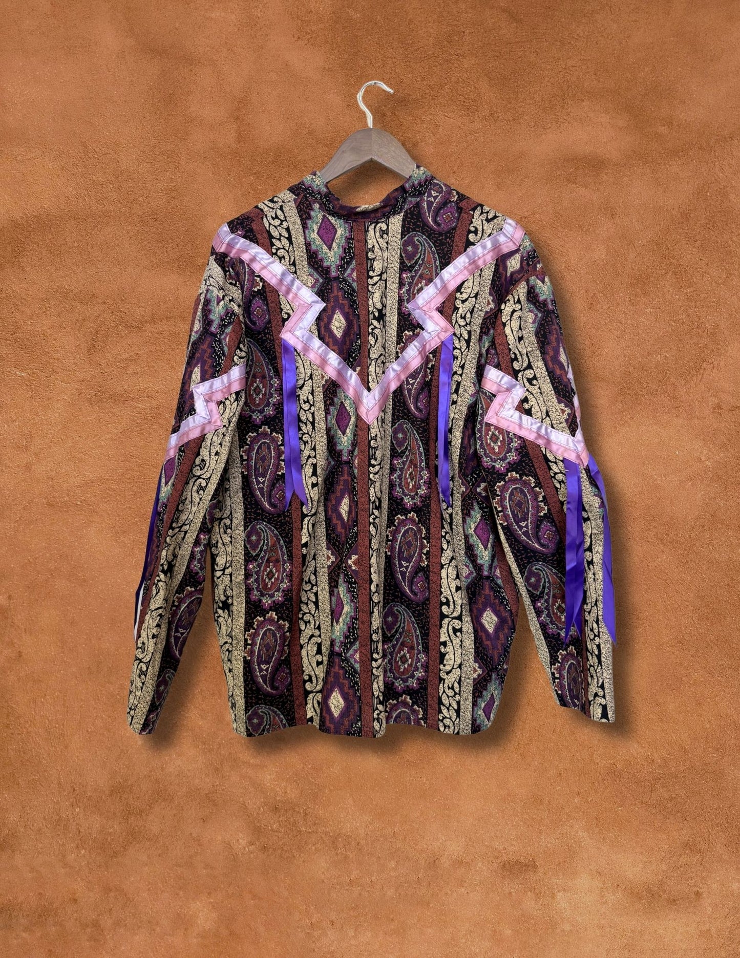 Vintage 80s Handmade Southwest Shirt 54 X 28