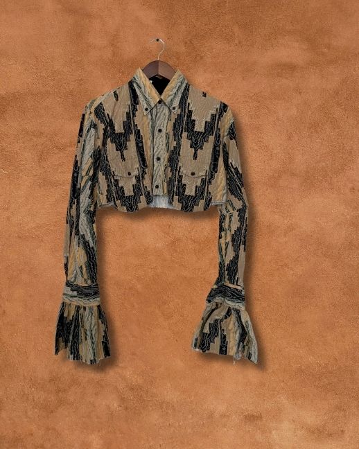 Upcycled Vintage Cropped Western Shirt