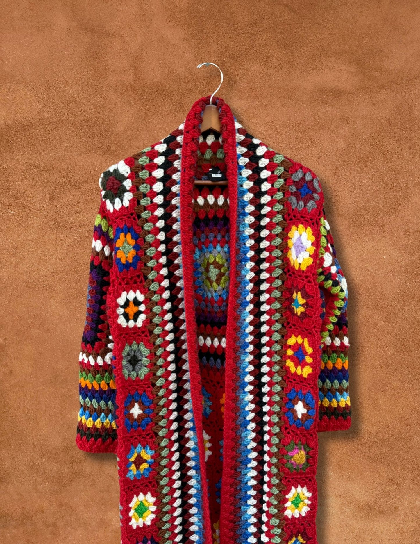 Vintage Hand Crochet Maxi Jacket