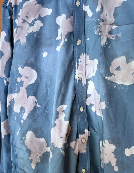 Upcycled Vintage Menswear Shirt 48 x 32 Cloud 5