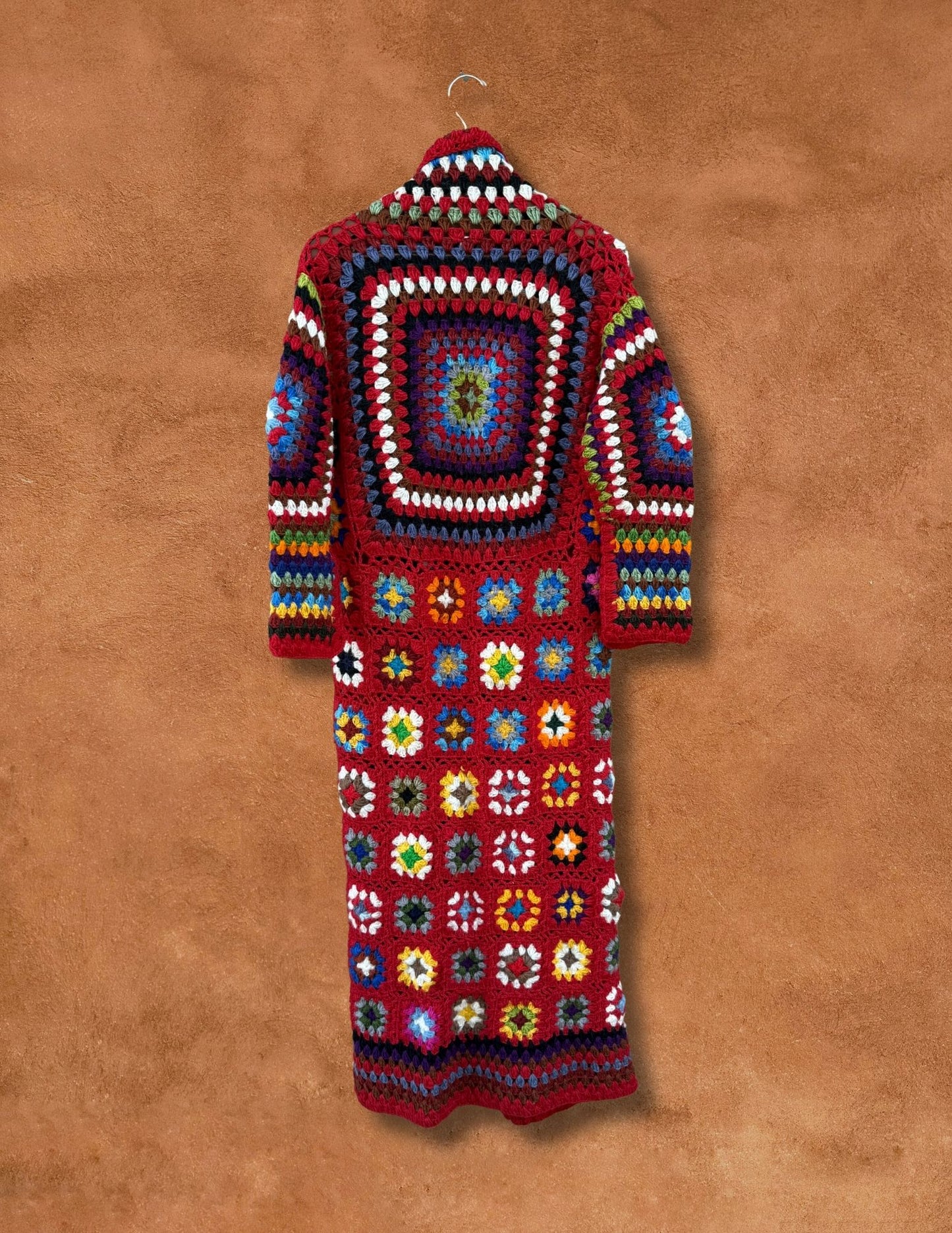 Vintage Hand Crochet Maxi Jacket