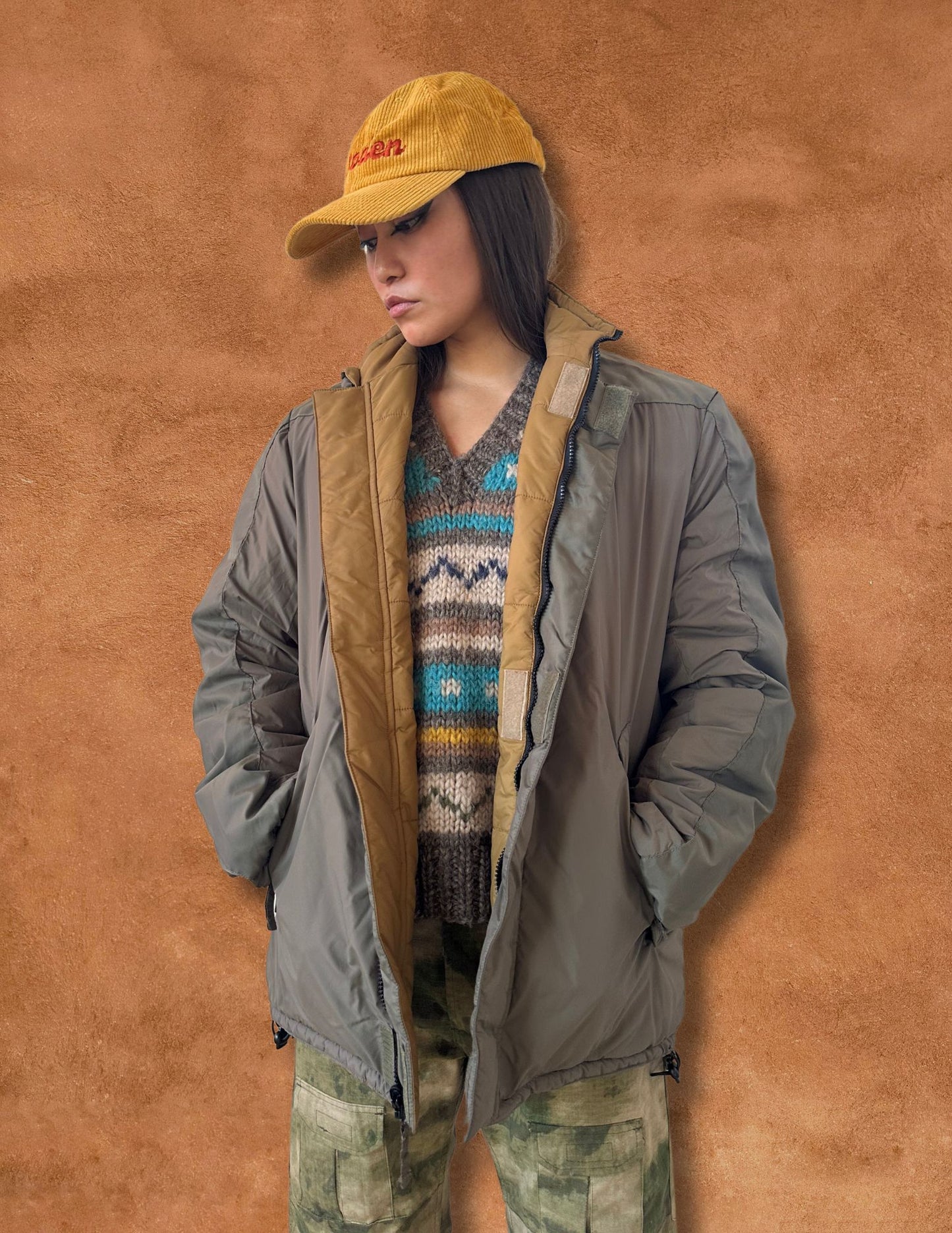 Vintage Reversible Military Quilted Jacket