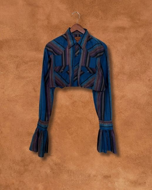 Upcycled Vintage Cropped Western Shirt