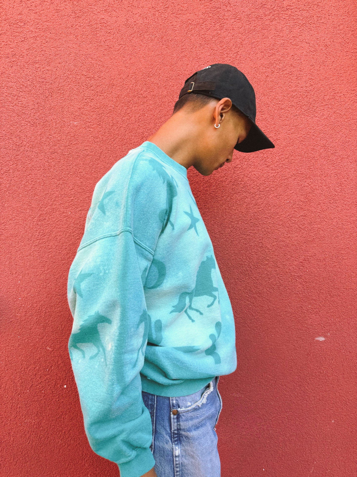 Upcycled Vintage Crewneck Sweatshirt- 54 x 28 Eclectic Southwest