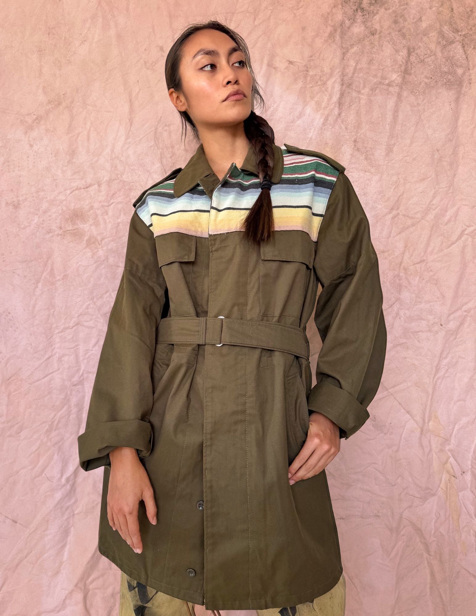 Upcycled Military Field Jacket — Midcentury Blanket Edition B
