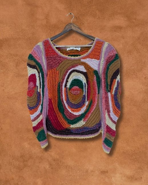 Vintage Handknit Abstract Sweater