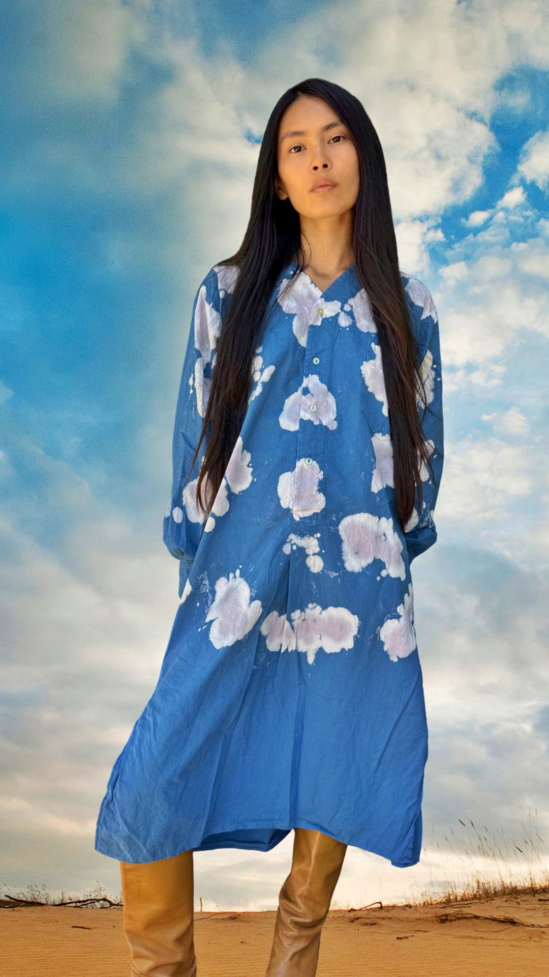 Upcycled Vintage Oversized Military  Daak’os Cloud Shirtdress