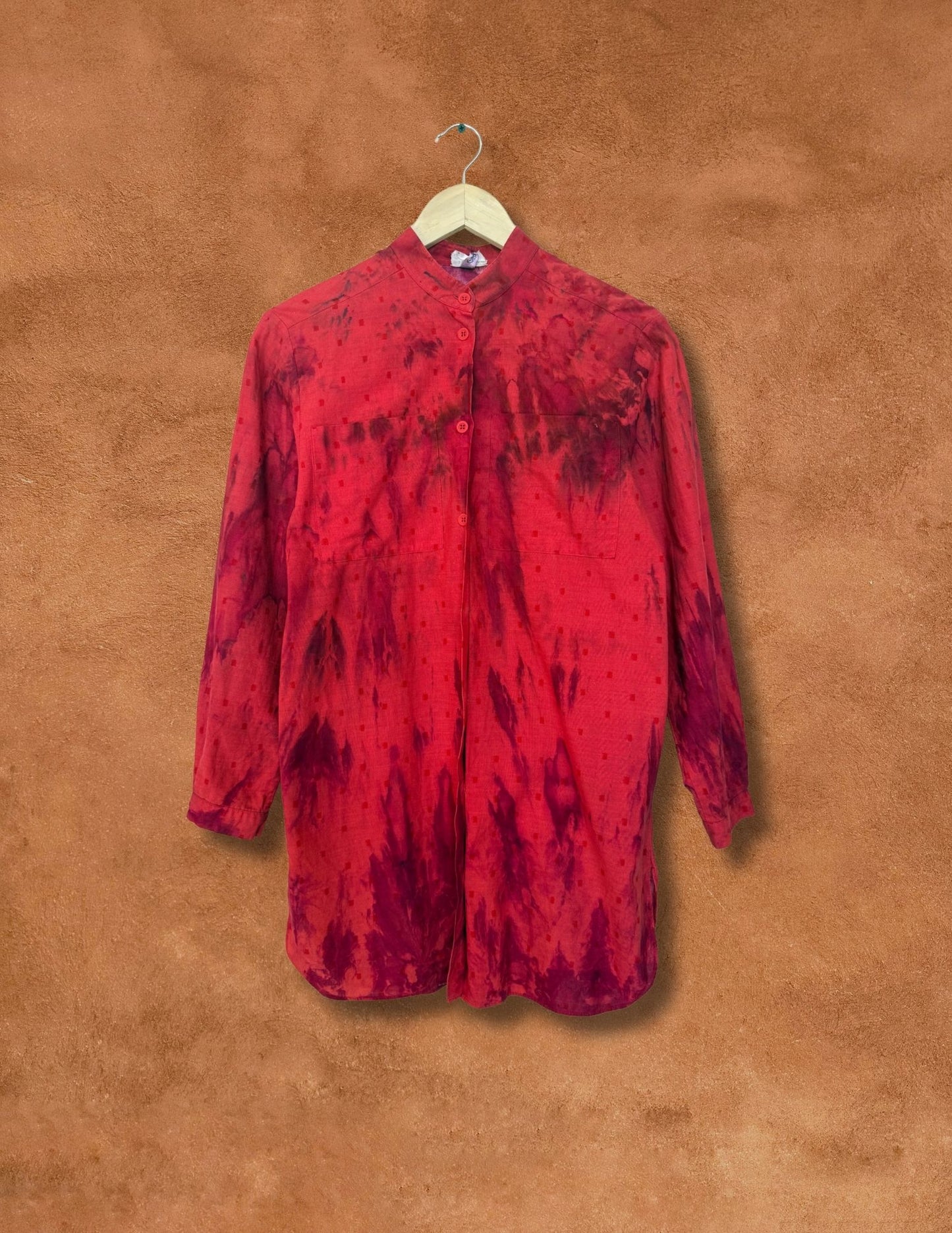Upcycled Vintage Marimekko Shirt- Pomegranate