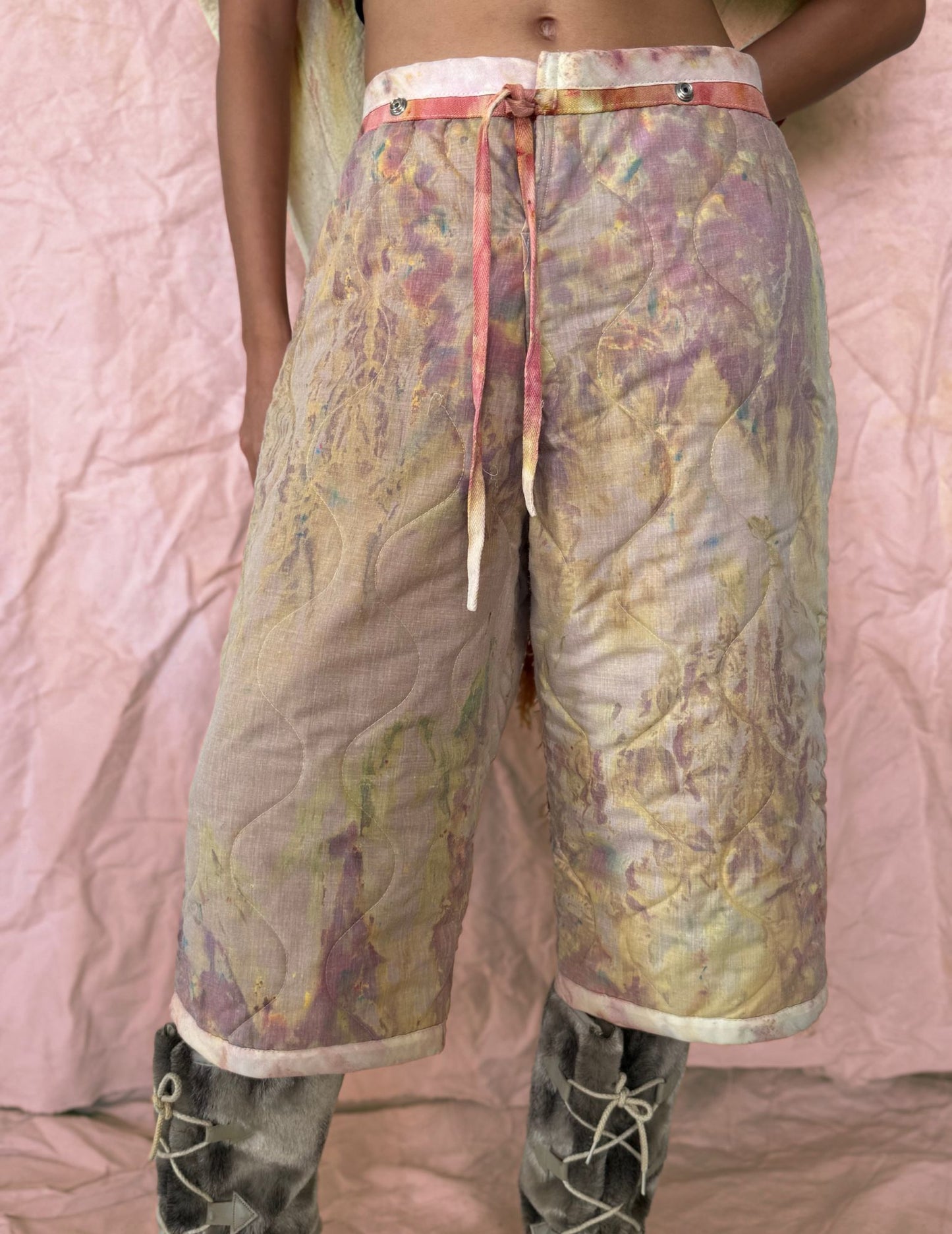 Upcycled Vintage Fireman Quilted Shorts