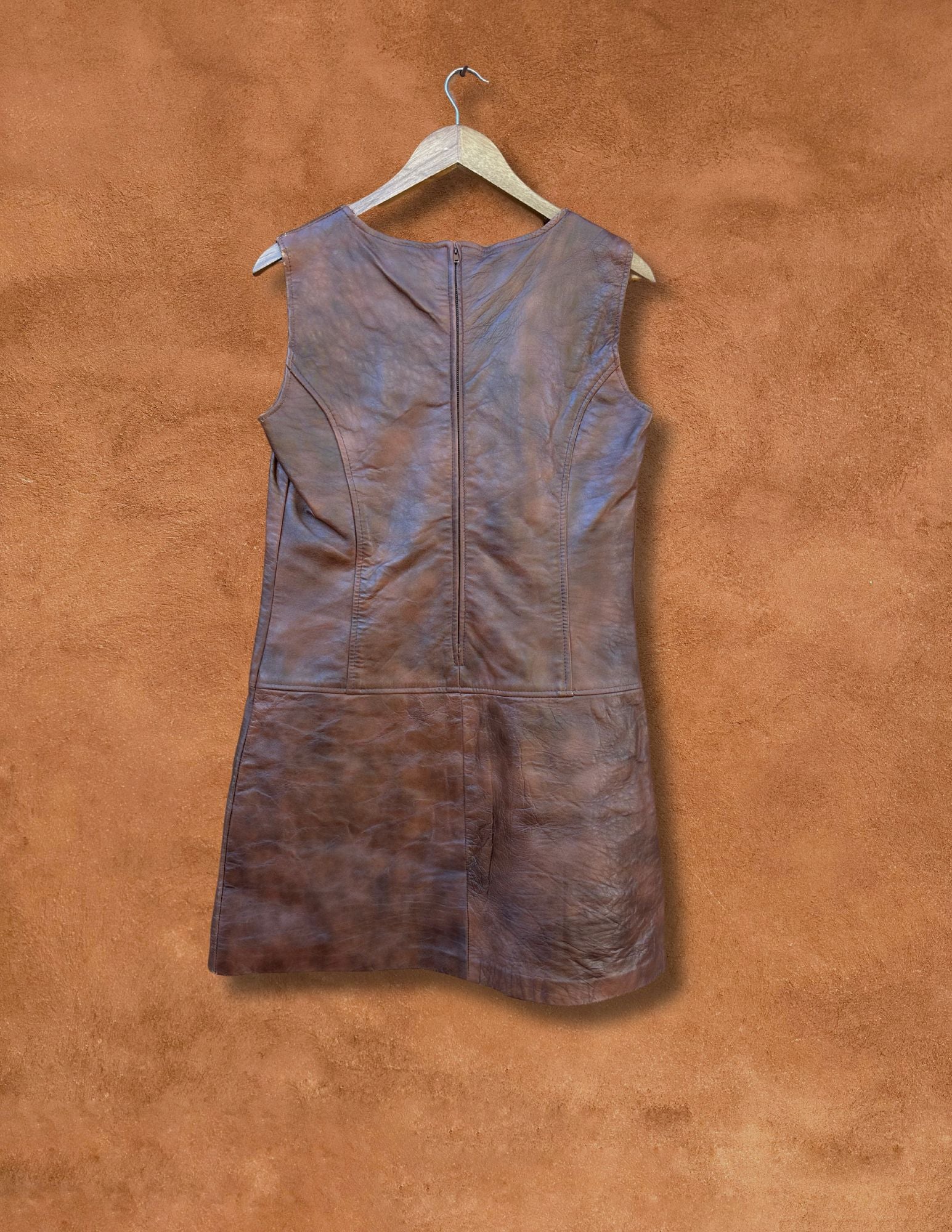 60s leather dress Vintage Empire Dress with Handstitch Detail in Italian Lambskin Leathe Isoude