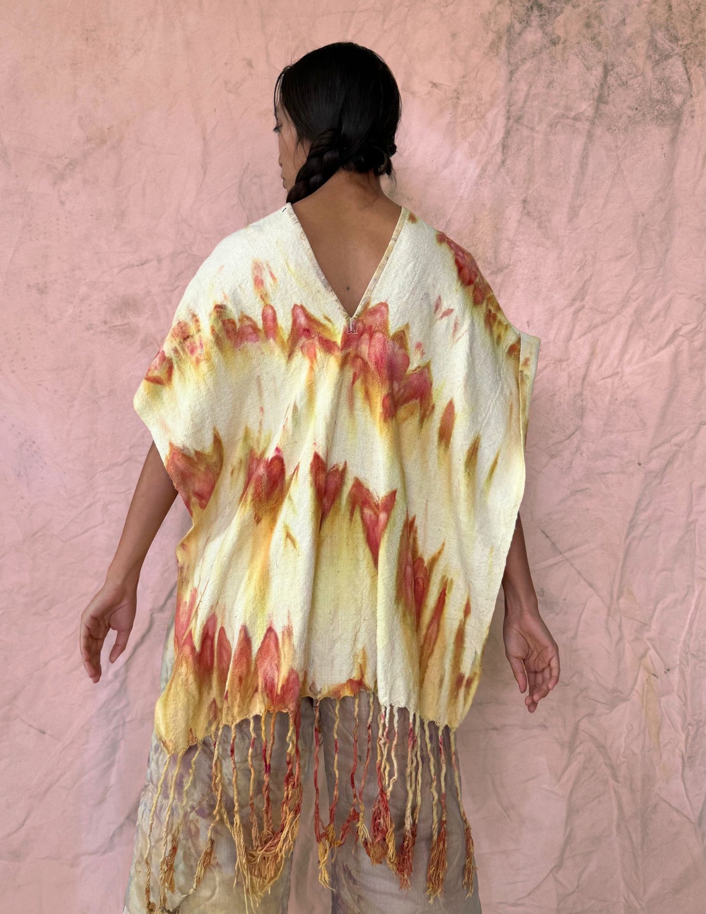 Upcycled  Vintage Mossi Cloth Poncho