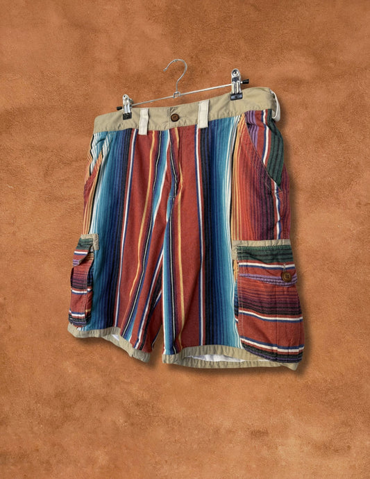 Vintage 90s Serape Stripe Shorts- 32 x 10