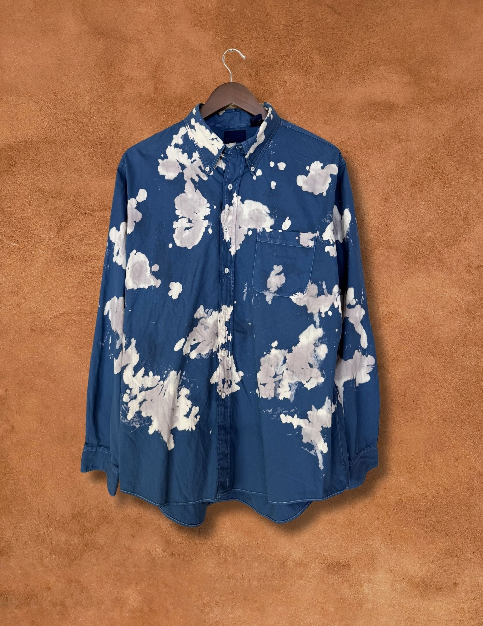 Upcycled Vintage Menswear Shirt 48 X 30 Cloud 3