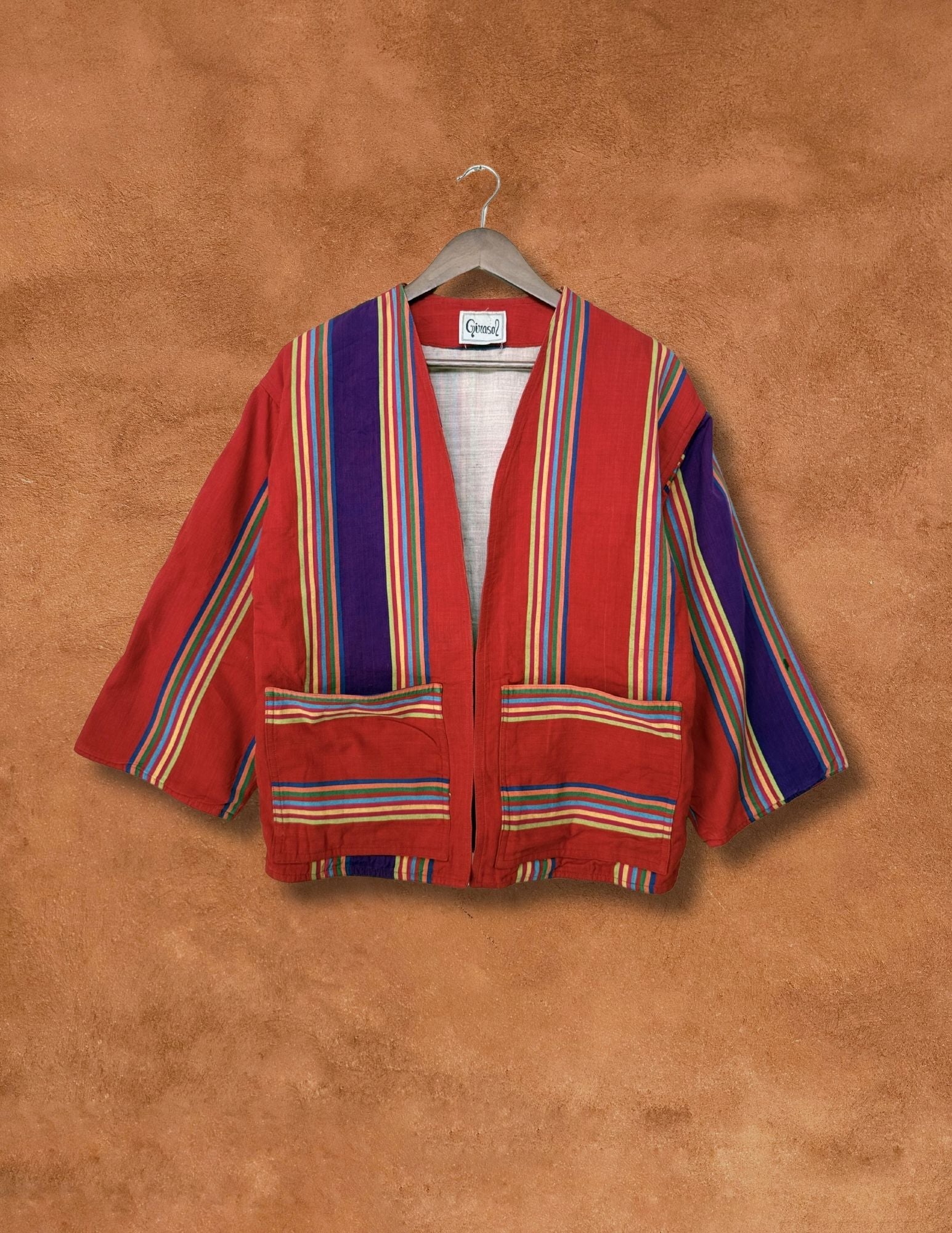 Vintage 70s Stripe Folk Jacket 42 x 25