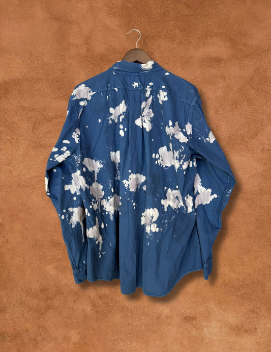 Upcycled Vintage Menswear Shirt 48 X 30 Cloud 3