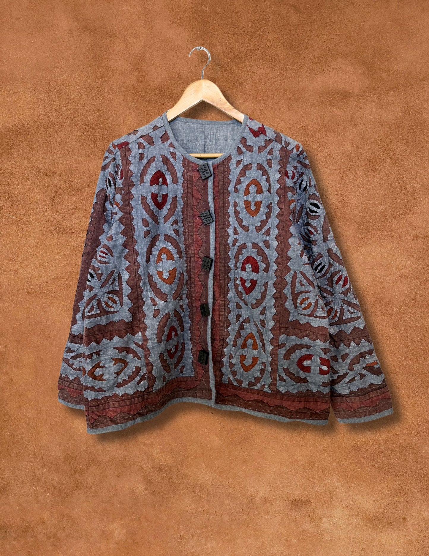 Vintage 80s Applique Folk Jacket 46 x 25